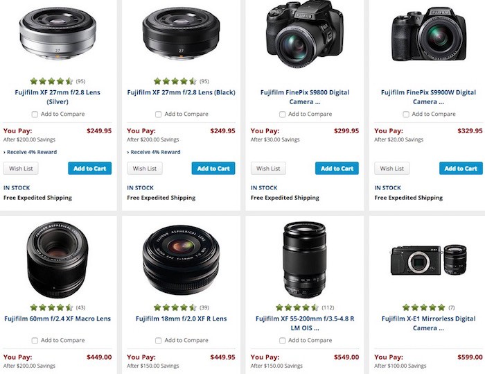 Fuji Lens and Camera Instant Rebates August 2015