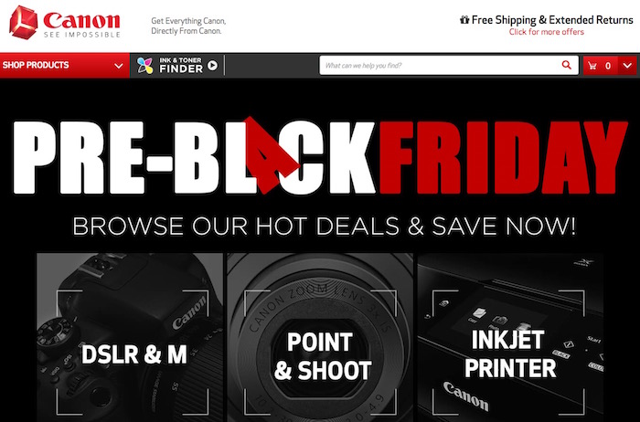 Canon USA Pre-Black Friday Sales