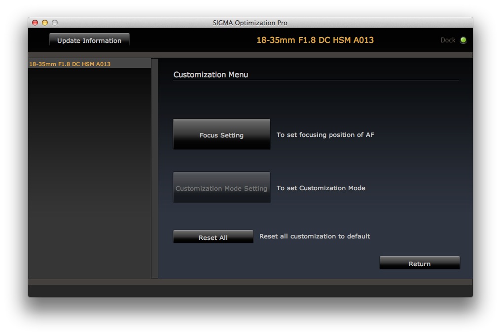 Sigma 1835mm f/1.8 DC HSM Lens Focus Calibration