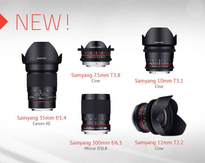 Samyang Unveils 5 New Lenses