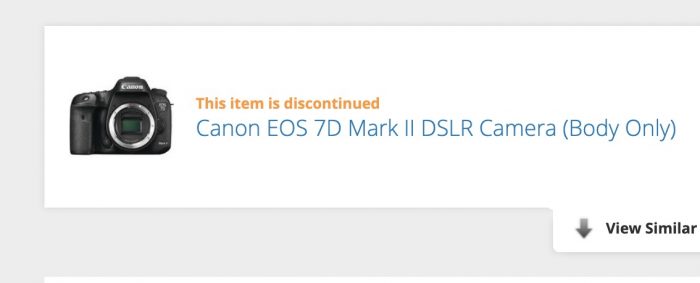 Canon 7D Officially Marked 'Discontinued' on
